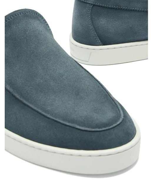 Magnanni Shoes Blue Suede Slip-On Loafers for men