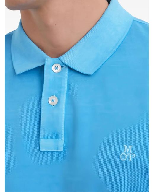 Marc O' Polo Blue Logo-Embroidered Polo Shirt for men