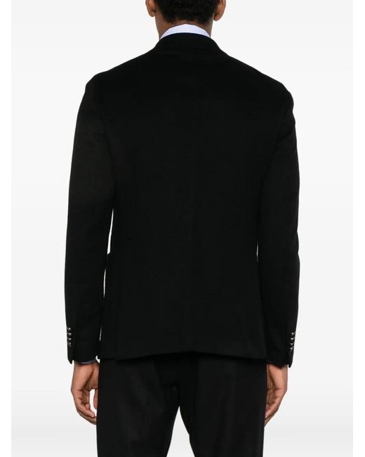 Tagliatore Black Double-Breasted Jacket for men