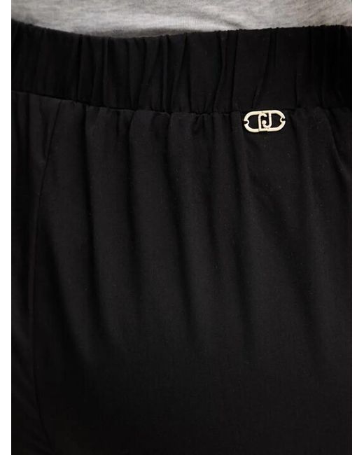 Liu Jo Black Cuffed Elasticated Trousers
