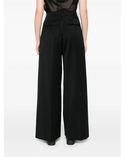 Simone Rocha Black Pleated Wide-Leg Trousers