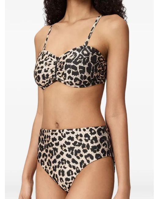 AllSaints Natural Talaria Leopard-Print Bikini Bottoms