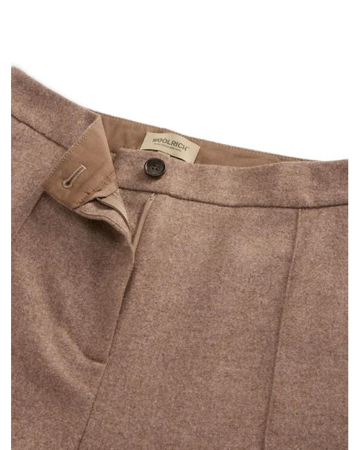 Pantalones De Mezcla De Lana Con Pinzas Woolrich de color Brown