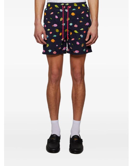 Vilebrequin Blue Mistral Fish-Motif Swim Shorts for men