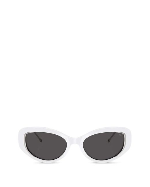 DIESEL White Oval-Frame Sunglasses