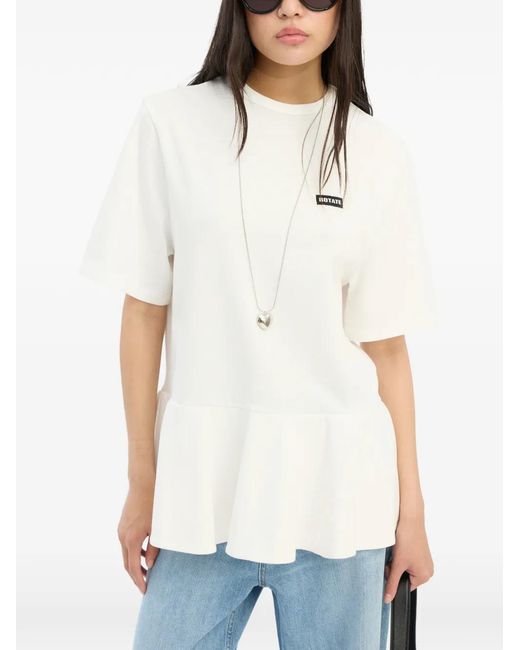 ROTATE BIRGER CHRISTENSEN White Logo-Detail T-Shirt