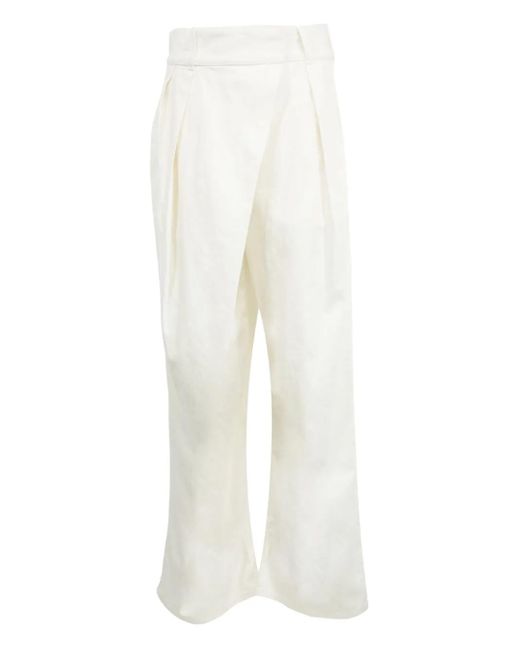 Loewe White Wrap Pleated Jeans