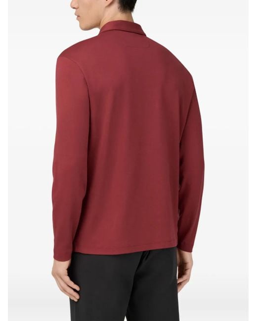 Polo A Maniche Lunghe di Boggi in Red da Uomo