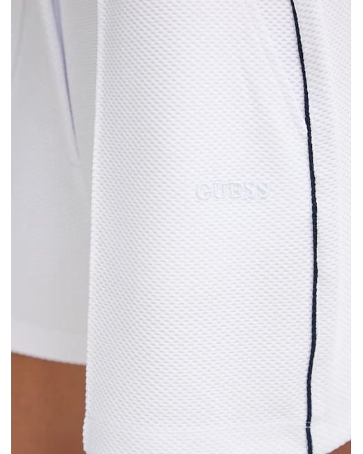 Guess White Textured Tailored Shorts