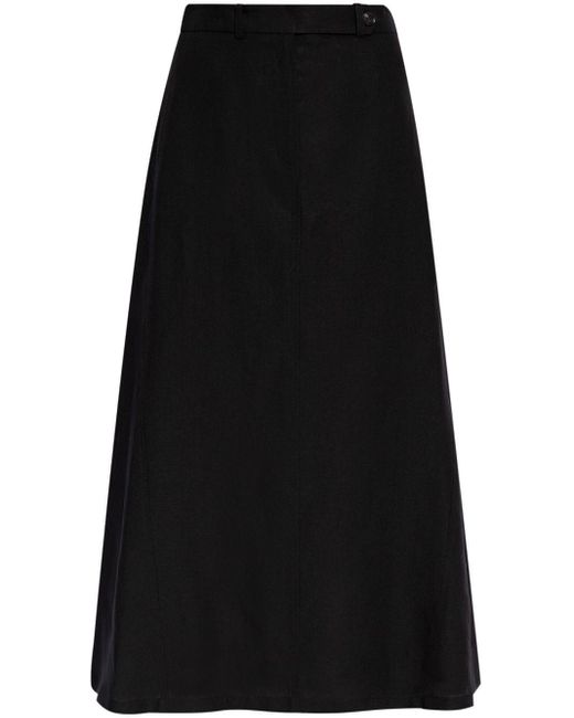 Paul Smith Black A-line Linen Maxi-skirt
