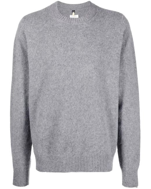 OAMC Gray Intarsia-Knit Logo Wool=Blend Jumper for men