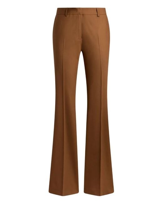 Etro Brown Belt-Loops Trousers