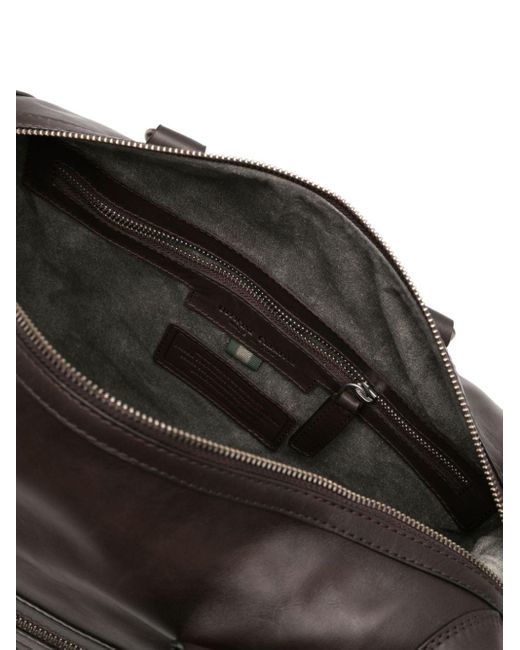Officine Creative Black Faded-effect Leather Tote Bag for men