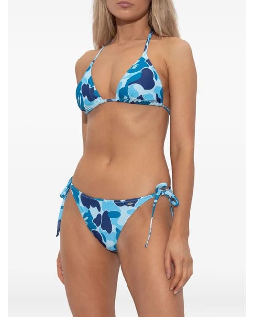 A Bathing Ape Bikini Met Camouflage-Print in het Blue