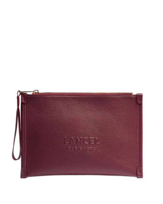 Lancel Purple Jour Clutch Mit Logo-Prägung