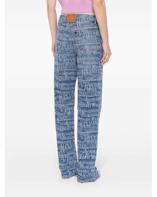 Jeans EZ con stampa di Alexander Wang in Blue