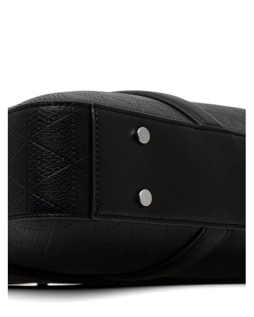 Guess Black Torino Geometric-Patterned Briefcase for men
