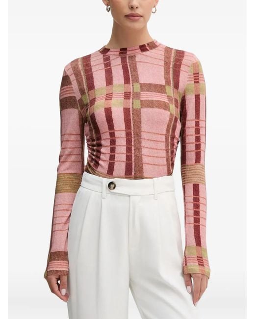 Barbour White X Farm Rio Plaid-Pattern Sweater