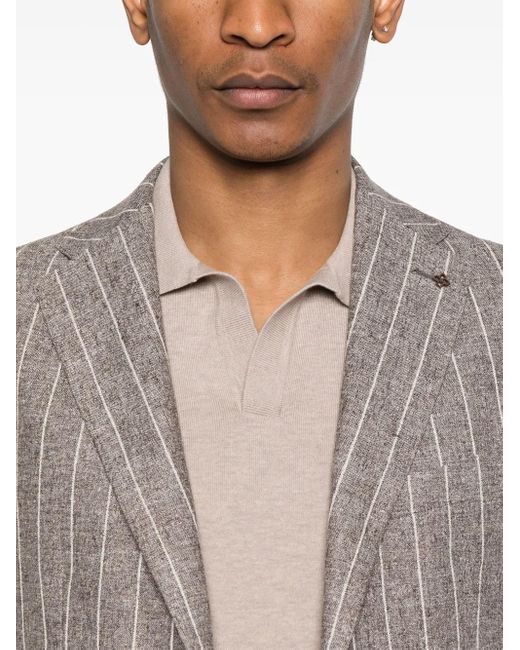 Tagliatore Gray Pinstriped Blazer for men