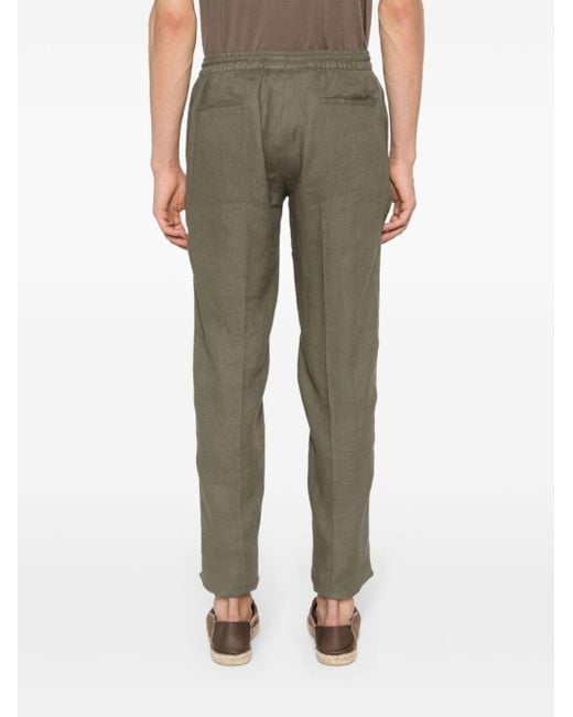 Kiton Gray Linen Tailored Trousers for men