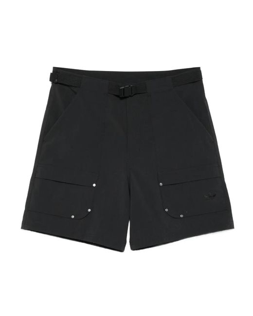 Adidas Black Belted Cargo Shorts for men