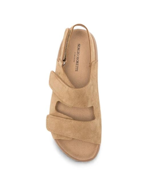 SERGIO MORETTI FIRENZE Natural Touch-Strap Suede Sandals