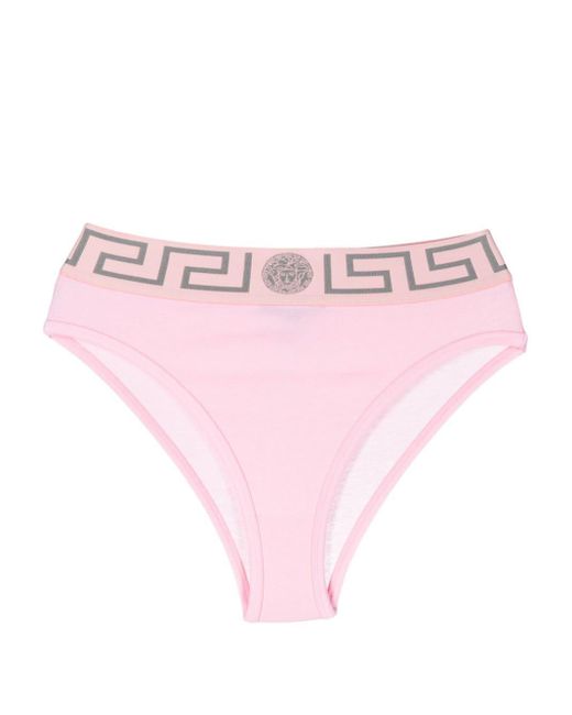 Slip Greca con stampa di Versace in Pink