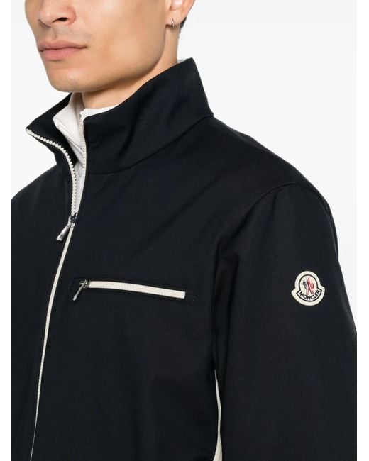 Moncler Black Logo-Patch Zip-Up Jacket for men