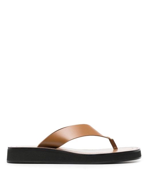The Row Natural Leather Flip Flops