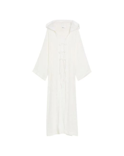 Lisa Marie Fernandez White Hooded Beach Cover-Up