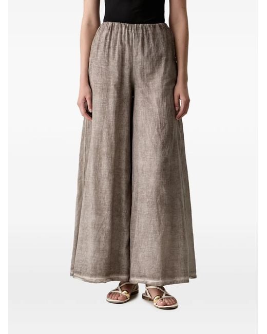 Haveone Brown Elasticated Palazzo Pants