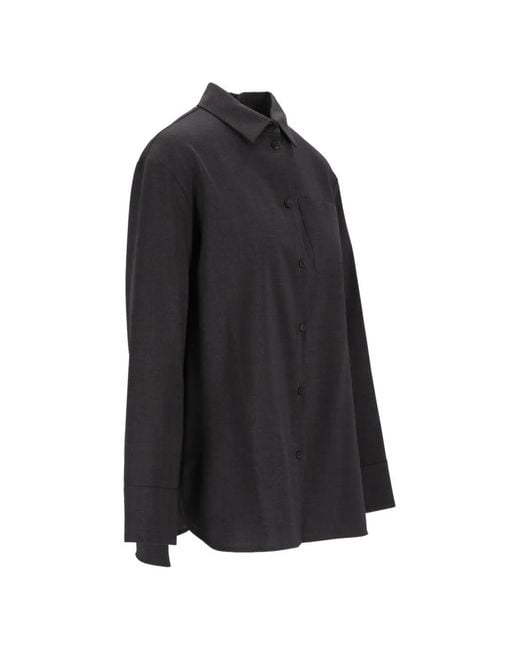 Max Mara Gray Chest-Pocket Button-Down Shirt