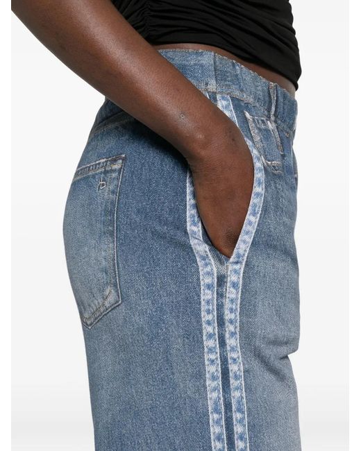 Rag & Bone Blue Denim-Print Track Pants
