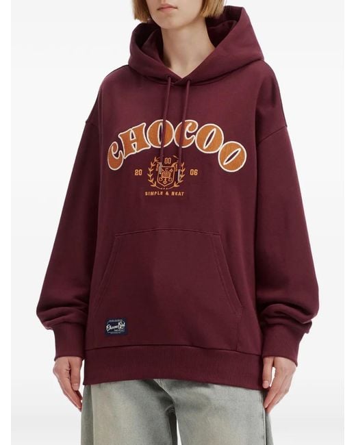 Chocoolate Logo-Embroidered Drawstring Hoodie