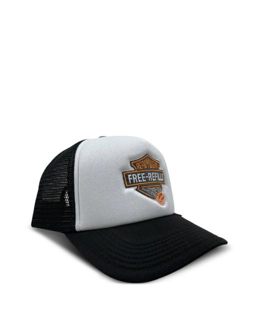 Free Refills Black Harley Embroidered Trucker Cap for men