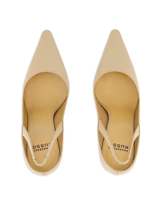 Francesco Russo Metallic Slingback Pointed Pumps