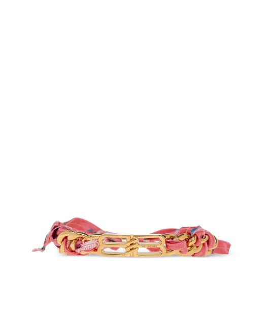 Balenciaga Pink Logo-Embellishment Bracelet