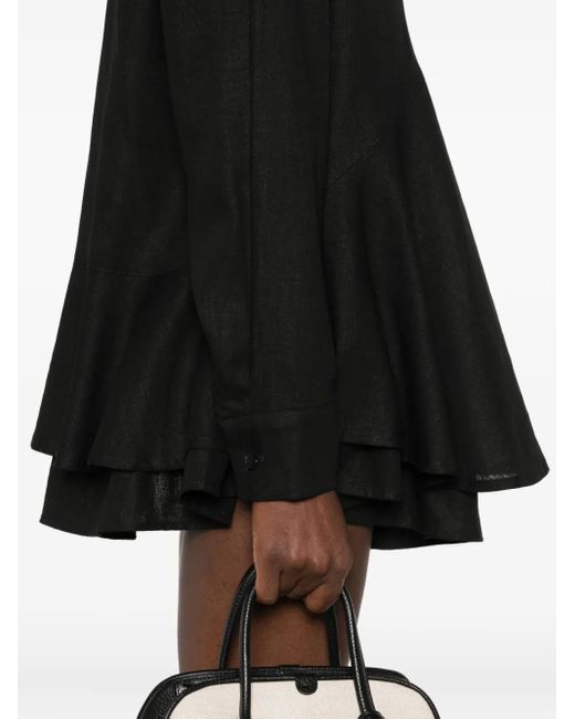 Hamza Black Flared Blouse