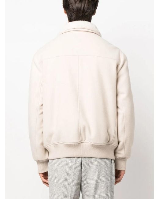 Brunello Cucinelli Natural Padded Bomber Jacket for men