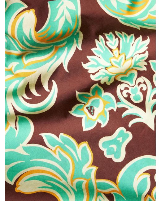 Etro Green Venus-Print Cotton Shirtdress