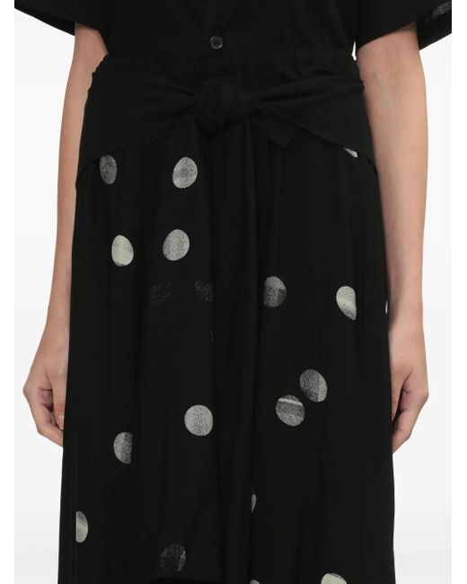 Y's Yohji Yamamoto Black Hose Mit Polka Dots