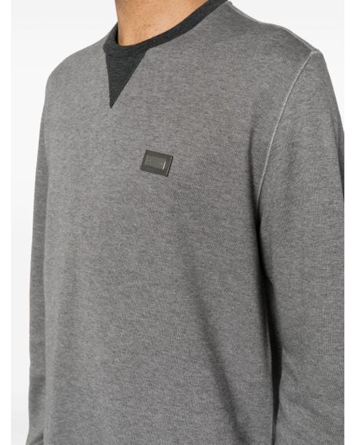 Pull en coton mélangé à plaque logo Dolce & Gabbana pour homme en coloris Gray
