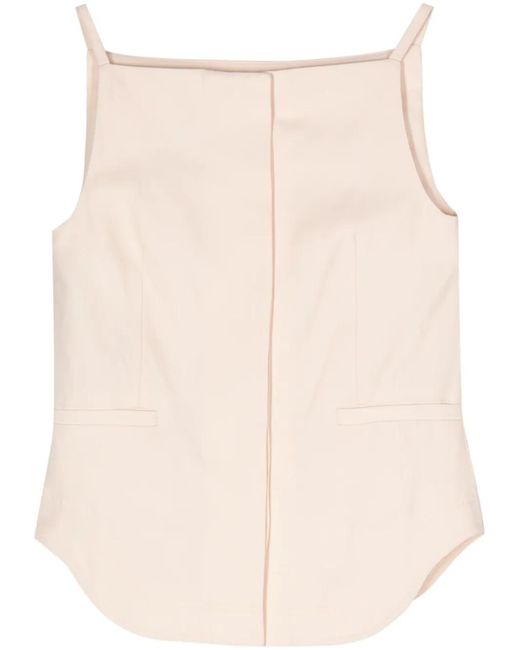 Loulou de Saison Natural Twill Square-Neck Top