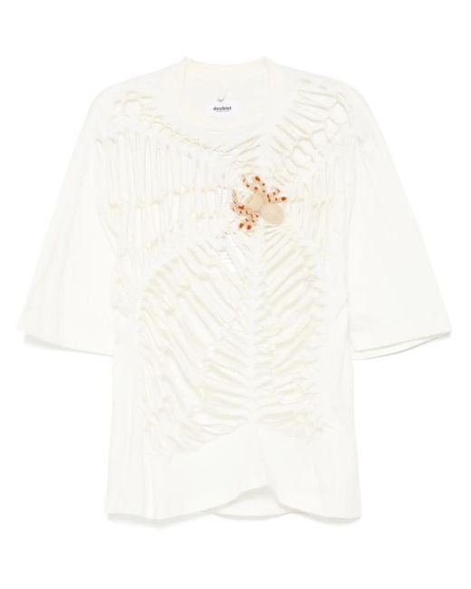 Doublet White Protein Spider Web T-Shirt for men