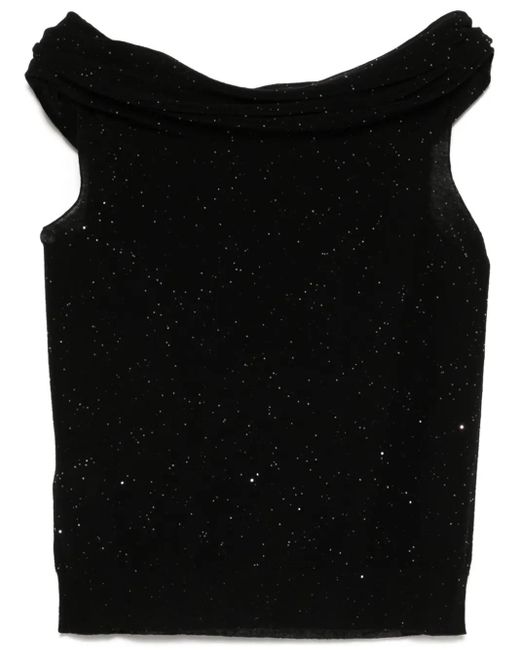 Roberto Collina Black Oberteil Mit Pailletten