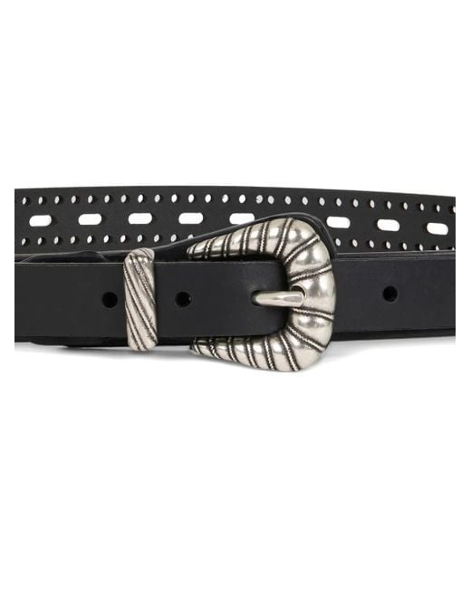 Etro White Openwork Leather Belt