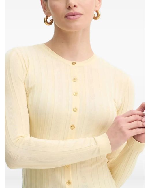 Elisabetta Franchi Blue Ribbed Button Cardigan