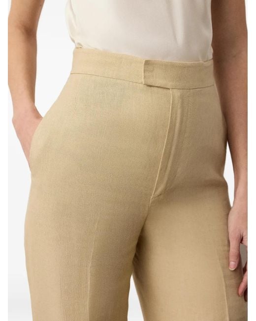 Ralph Lauren Natural Dean Waist Darts Linen Trousers