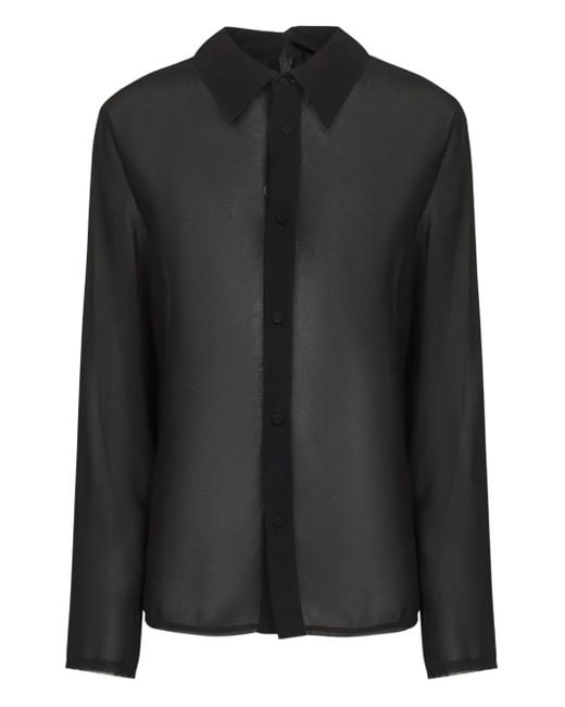 MM6 by Maison Margiela Black Long-Sleeved Shirt