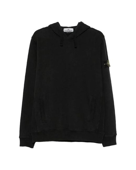 Stone Island Black Logo-Patch Sweatshirt for men